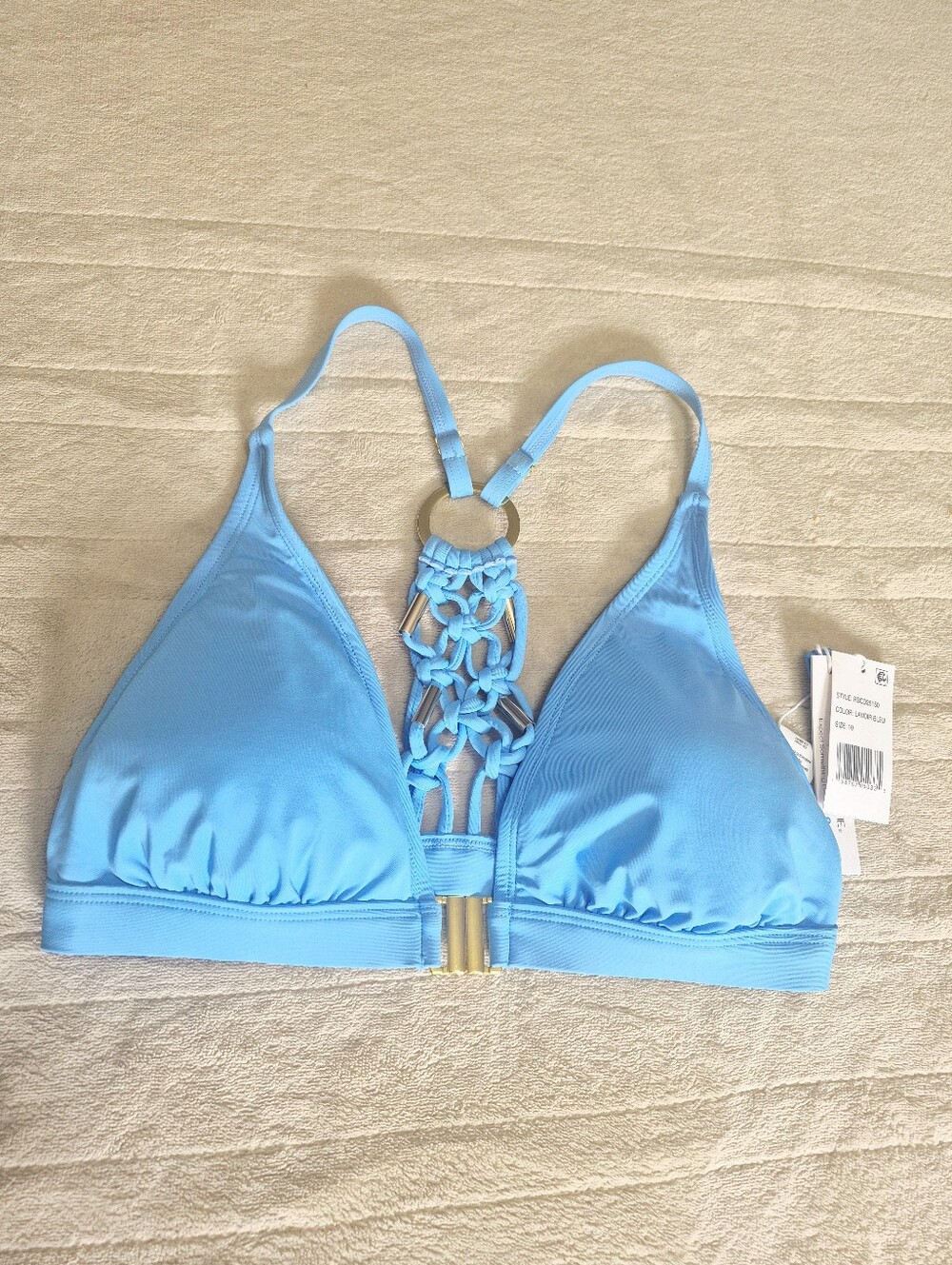 Bleu Rod Beattie La Cote D'Azur Macrame Bra Bikini Top Lavoir Bleu RBCD25150
